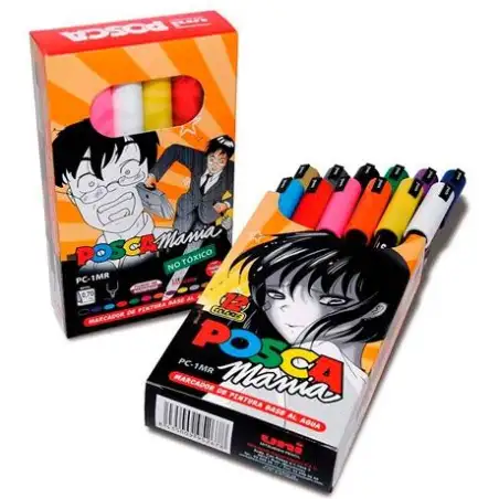 (182634252) POSCA MARCADOR  MANÍA PC-1MR/12P C/SURTIDOS EN ESTUCHE DE 12