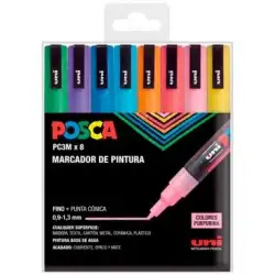 (182634671) POSCA MARCADOR  PC-3M/8C PINTURA NO PERMANENTE PUNTA CÓNICA 0