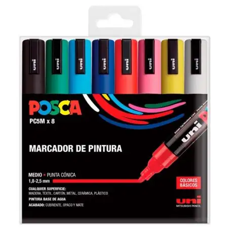 (182634679/302422326) POSCA ESTUCHE BASIC MARCADOR  PC-5M/8C SURTIDO -8U-