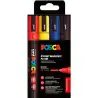 (18263468/302422322) POSCA MARCADOR PC-5M/4C NO PERMANENTE 1.8MM-2.5MM COLORES SURTIDOS BASIC -ESTUCHE 4U-