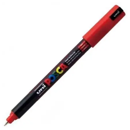 (289819000/317834000) POSCA MARCADOR  PC-1MR NO PERMANENTE PUNTA EXTRAFINA 0.7MM ROJO