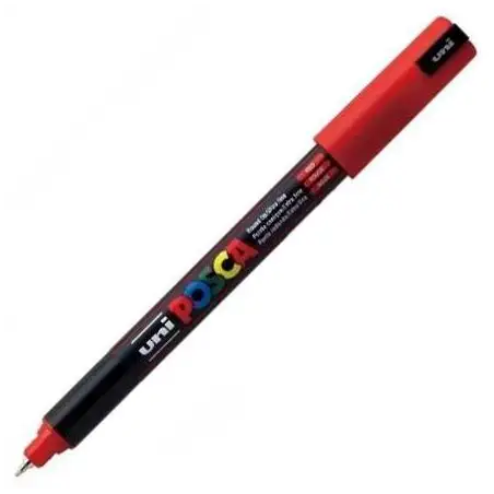(289868000/317883000) POSCA MARCADOR  PC-1MR NO PERMANENTE PUNTA EXTRAFINA 0.7MM ROJO METALICO