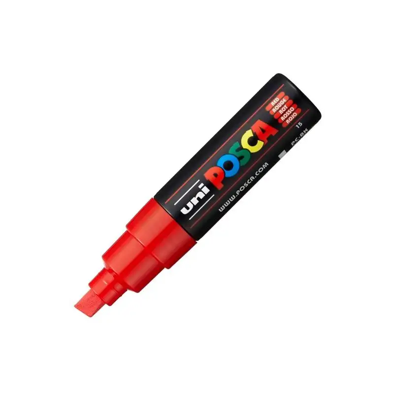 (300525000) POSCA MARCADOR  PC-8K NO PERMANENTE PUNTA BISELADA 8.0MM ROJO