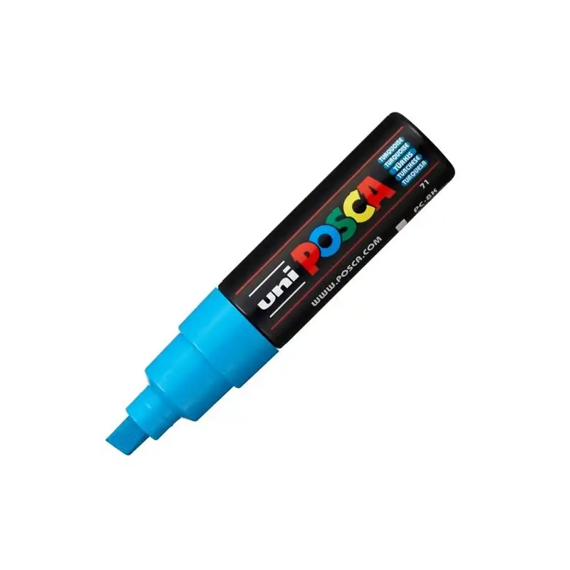 (300681000) POSCA MARCADOR  PC-8K NO PERMANENTE PUNTA BISELADA 8.0MM TURQUESA