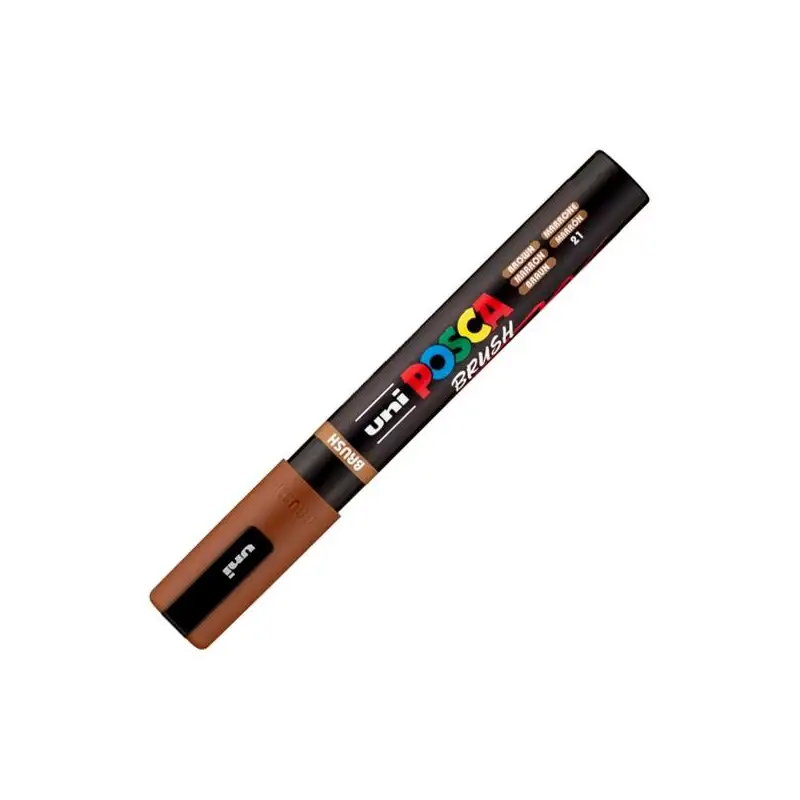 (311837000) POSCA MARCADOR PC-5BR BRUSH PUNTA M SEMIFLEXIBLE MARRÓN
