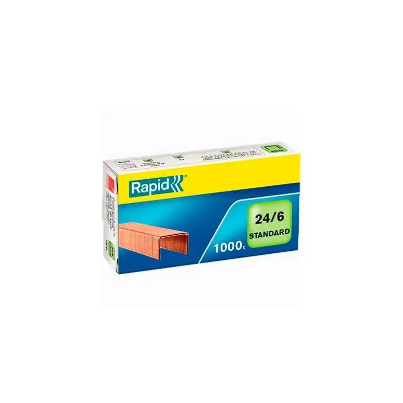 (24855700) RAPID GRAPAS ESTÁNDAR 24/6 COBREADAS -CAJA DE 1000-