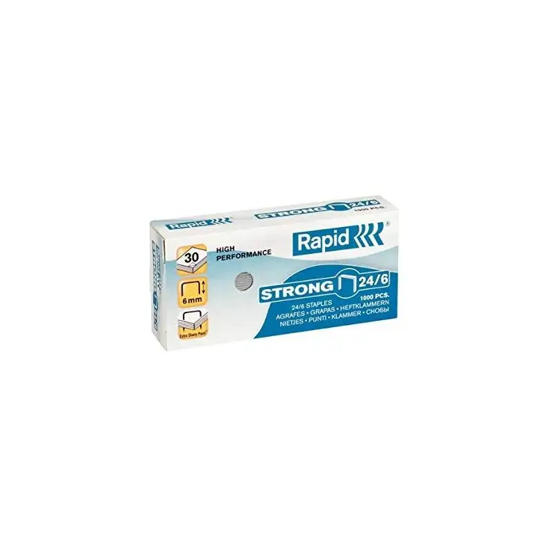 (24855800) RAPID GRAPAS STRONG 24/6 GALVANIZADAS -CAJA DE 1000-