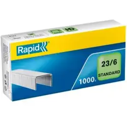(24869100) RAPID GRAPAS ESTÁNDAR 23/6 GALVANIZADAS -CAJA DE 1000-