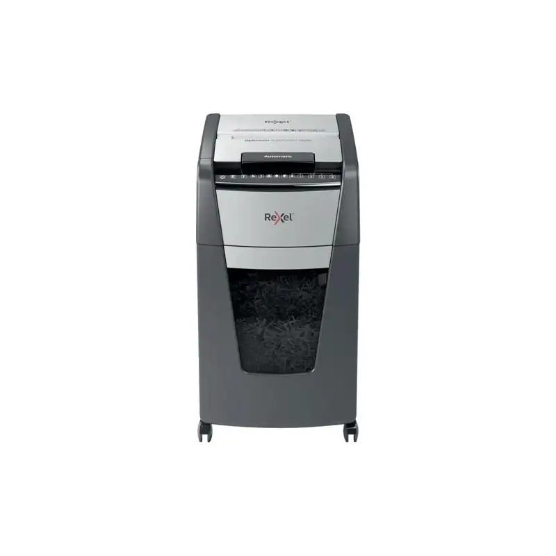 (2020300XEU) REXEL DESTRUCTORA OPTIMUN AUTOFEED 300X AUTOALIMENTACION ANTI-ATASCOS CORTE EN PARTÍCULAS P-4 NEGRO