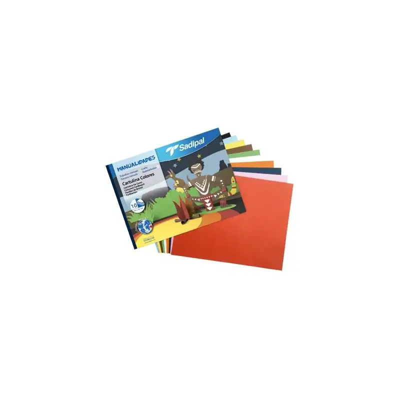 (S0400002) SADIPAL BLOC DE CARTULINA COLOR 32X24CM PARA MANUALIDADES 185GR 10H C/SURTIDOS