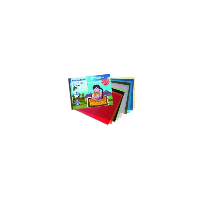 (S0400005) SADIPAL PAPEL DE SEDA PARA MANUALIDADES 32X24CM COLORES SURTIDOS BLOC 10 HOJAS