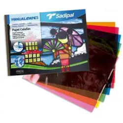 (S0400006) SADIPAL BLOC DE MANUALIDADES PAPEL CELOFÁN 10 HOJAS 32X24CM COLORES SURTIDOS
