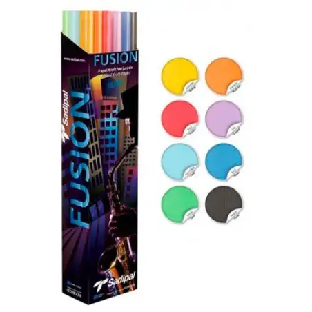 (S0310010) SADIPAL CAJA EXPOSITORA 30 ROLLOS PAPEL KRAFT VERJURADO 65GR 1X3M FUSIÓN COLLECTION NUEVO SURTIDO