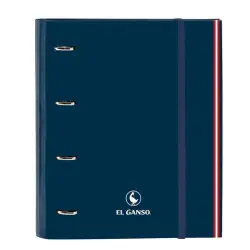 (512409666) SAFTA CARPETA DE ANILLAS 4X35MM A4 RECAMBIO 100H 5X5MM C/SEPARADORES T/DURAS EL GANSO "CLASSIC" AZUL