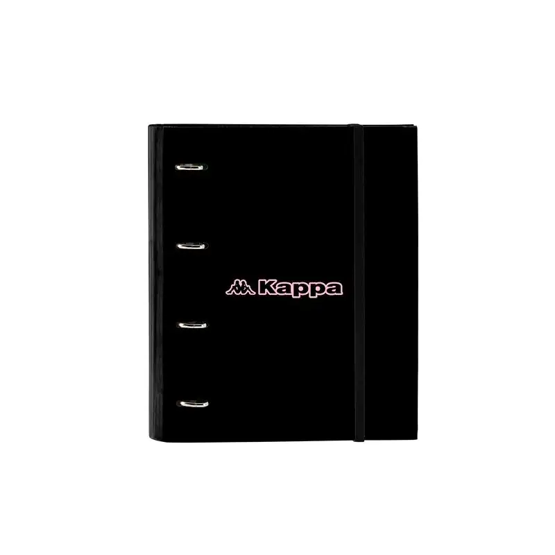 (512445666) SAFTA CARPETA DE ANILLAS 4X35MM C/RECAMBIO 100H A4 T/DURAS CIERRE C/GOMA KAPPA "SILVER PINK"