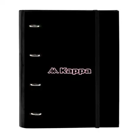 (512445666) SAFTA CARPETA DE ANILLAS 4X35MM C/RECAMBIO 100H A4 T/DURAS CIERRE C/GOMA KAPPA "SILVER PINK"