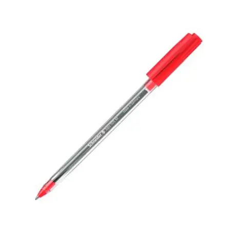 (SH150602) SCHNEIDER BOLÍGRAFO TOPS 505 M CUERPO TRANSPARENTE TINTA ROJA CAJA 50 UD