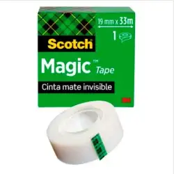 (7100024666) SCOTCH MAGIC CINTA ADHESIVA INVISIBLE ROLLO 19MM X 33MM CAJA INDIVIDUAL