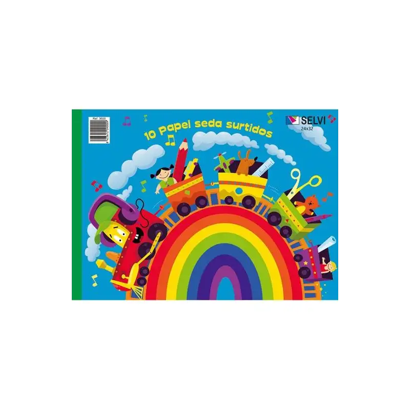 (3600) SELVI BLOC DE MANUALIDADES PAPEL SEDA 10 32X24CM COLORES SURTIDOS
