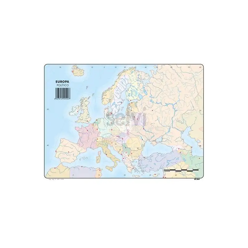 (502) SELVI MAPA MUDO POLÍTICO DE EUROPA A4 -50U-