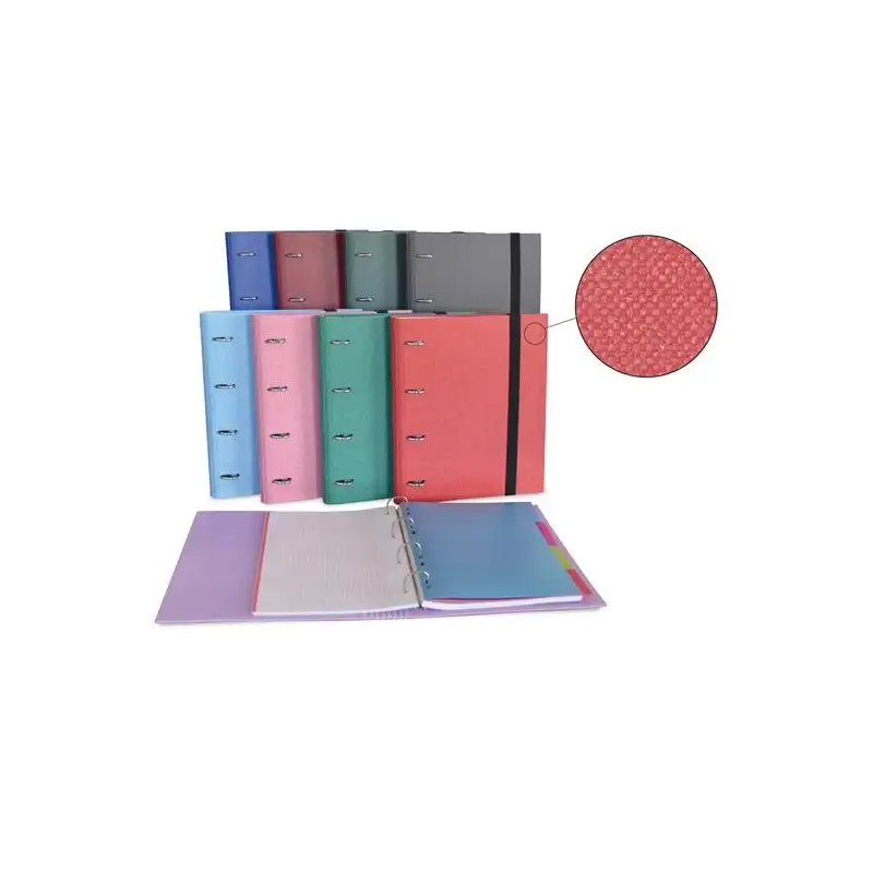 (1730040E) SENFORT CARPETA ANILLAS 4X30MM RINGBOOK C/RECAMBIO 120H A4 C/GOMA 4 SEPARADORES FORRADO COTTON C/SURTIDOS