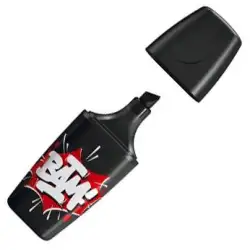 (07/46-10) STABILO MARCADOR FLUORESCENTE BOSS MINI "BAM" NEGRO CAJA 10 UD
