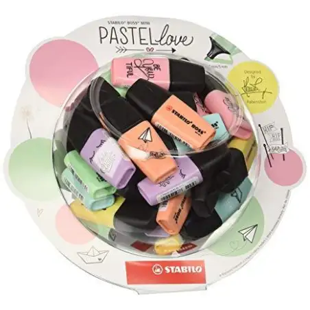 (07/50-07) STABILO MARCADOR FLUORESCENTE BOSS MINI PASTELLOVE 6 C/SURTIDOS PASTEL BOMBONERA EXPOSITOR 50 UD