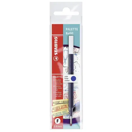 (268/041-01) STABILO RECAMBIO TINTA DE GEL RETRÁCTIL PALETTE FINE AZUL -10U-