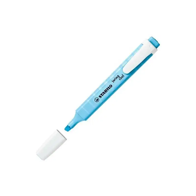 (275/112-8) STABILO MARCADOR FLUORESCENTE SWING COOL PASTEL AZUL VENTOSO CAJA 10 UD