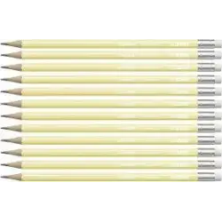 (4908/01-HB) STABILO LÁPIZ GRAFITO SWANO PASTEL HB CON GOMA AMARILLO CAJA 12 UD