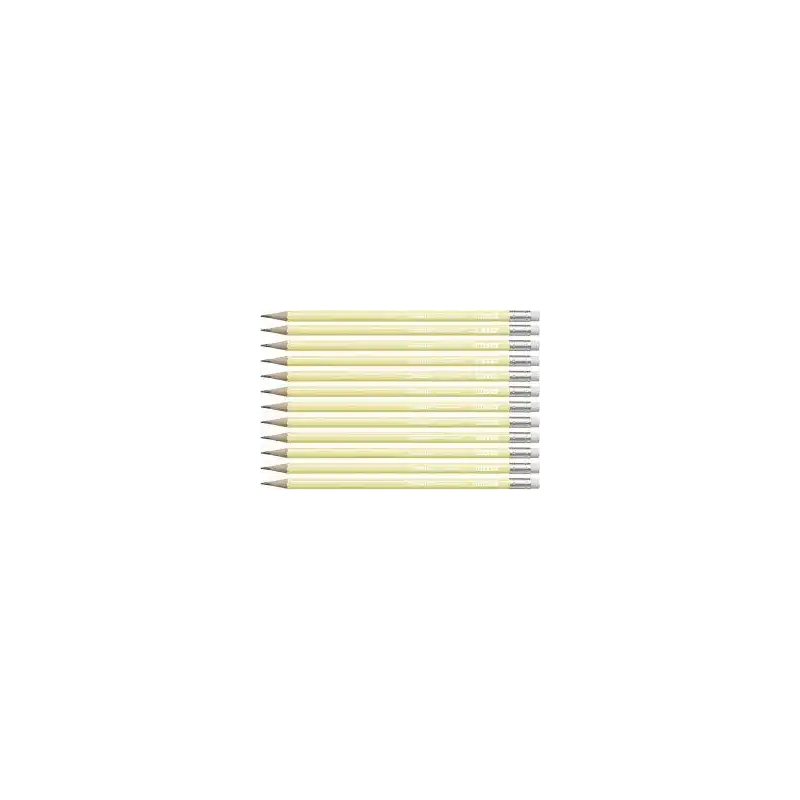 (4908/01-HB) STABILO LÁPIZ GRAFITO SWANO PASTEL HB CON GOMA AMARILLO CAJA 12 UD