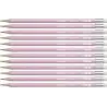 (4908/05-HB) STABILO LÁPIZ GRAFITO SWANO PASTEL HB CON GOMA ROSA CAJA 12 UD