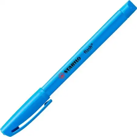 (555/31) STABILO MARCADOR FLUORESCENTE FLASH AZUL CAJA 10 UD