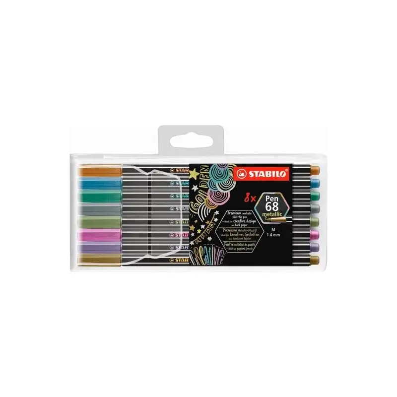 (6808/8-11) STABILO ROTULADORES PEN 68 METALLIC C/SURTIDOS METÁLICOS ESTUCHE DE PLÁSTICO 8 UD