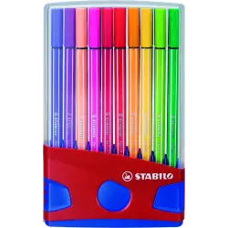 (6820-04) STABILO ROTULADOR PEN 68 COLORES SURTIDOS ESTUCHE PARADE ROJO 20 UD