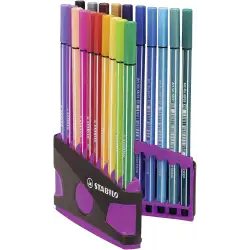 (6820-04-03) STABILO ROTULADOR PEN 68 COLORES SURTIDOS ESTUCHE PARADE ANTRACITA-ROSA 20 UD