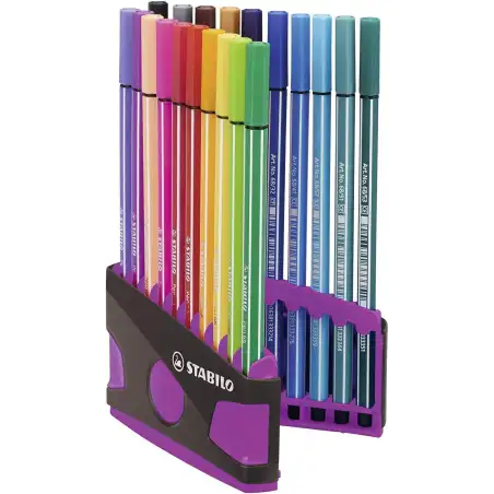 (6820-04-03) STABILO ROTULADOR PEN 68 COLORES SURTIDOS ESTUCHE PARADE ANTRACITA-ROSA 20 UD