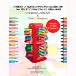 (70-275/280-01) STABILO EXPOSITOR ROTATIVO PERMANENTE MARCADORES FLUORESCENTES C/SURTIDOS 120 UD BOSS ORIGINAL + 160 UD SWING...
