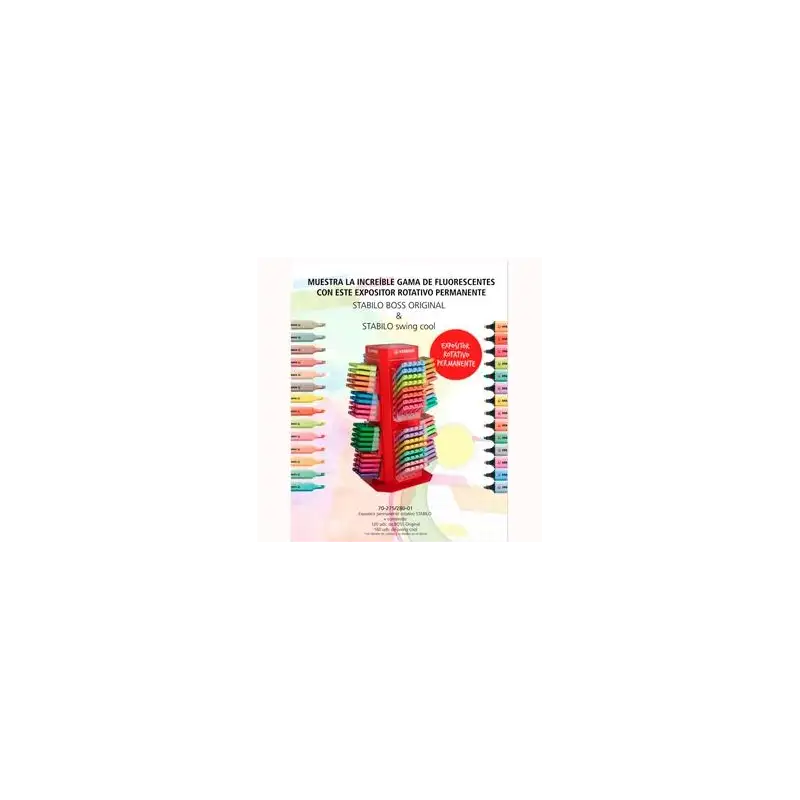 (70-275/280-01) STABILO EXPOSITOR ROTATIVO PERMANENTE MARCADORES FLUORESCENTES C/SURTIDOS 120 UD BOSS ORIGINAL + 160 UD SWING...