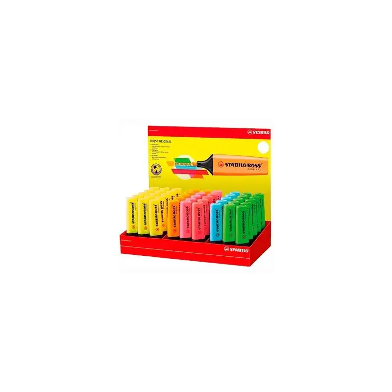 (70/45-1) STABILO MARCADOR FLUORESCENTE BOSS ORIGINAL 6 C/SURTIDOS EXPOSITOR 45 UD