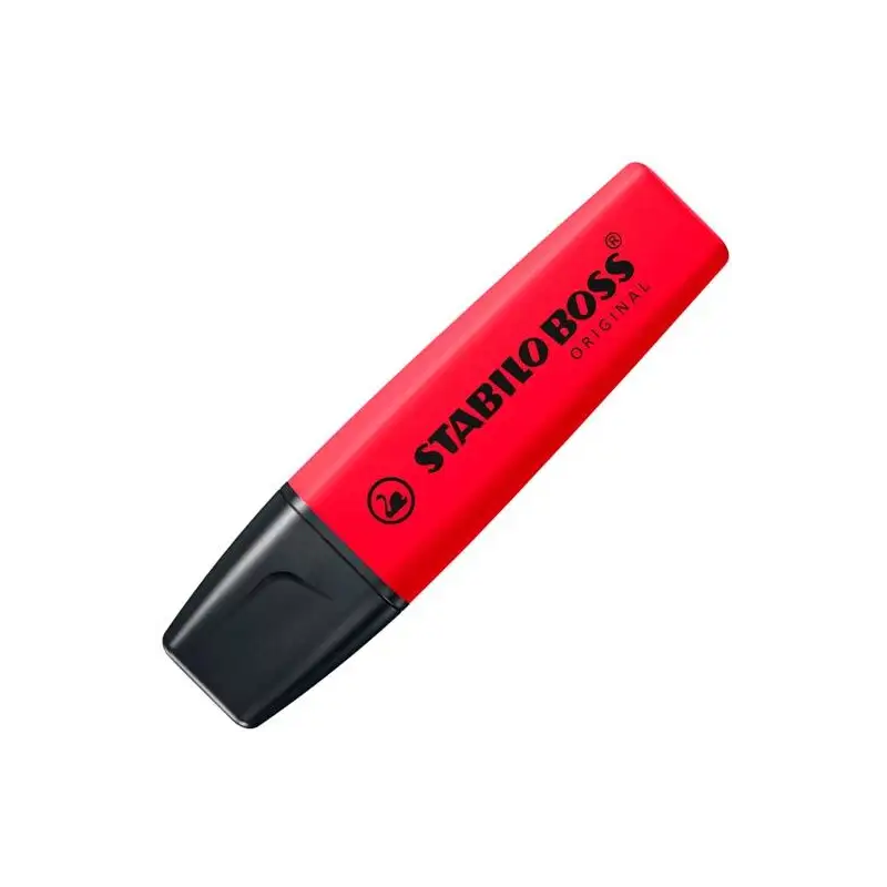 (70/48) STABILO MARCADOR FLUORESCENTE BOSS ORIGINAL ROJO REAL