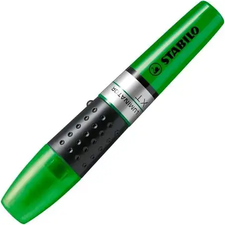 (71/33) STABILO MARCADOR FLUORESCENTE LUMINATOR VERDE CAJA 5 UD