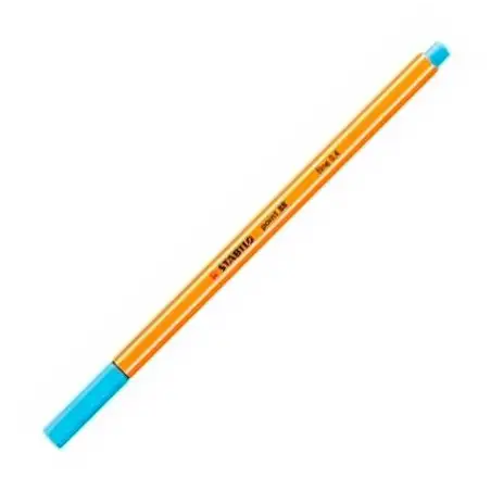 (88/57) STABILO ROTULADOR POINT 88 AZUL CELESTE CAJA 10 UD