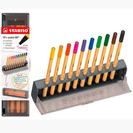 (8810-5) STABILO ROTULADORES POINT 88 C/SURTIDOS ESTUCHE 10 UD