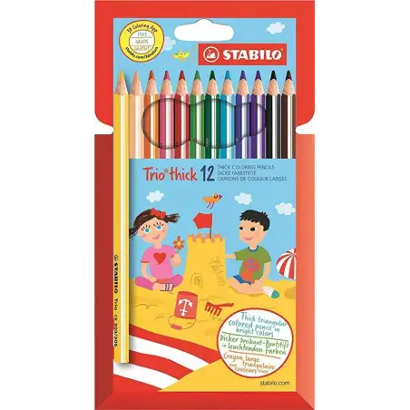(203/12-01) STABILO LÁPICES DE COLORES TRIO THICK C/SURTIDOS ESTUCHE 12 UD