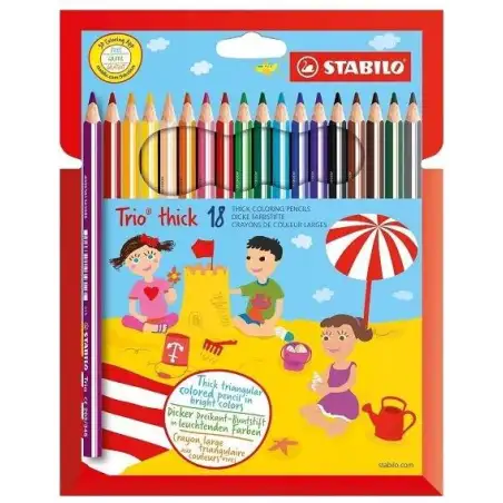 (203/18-01) STABILO LÁPICES DE COLORES TRIO THICK C/SURTIDOS ESTUCHE 18 UD