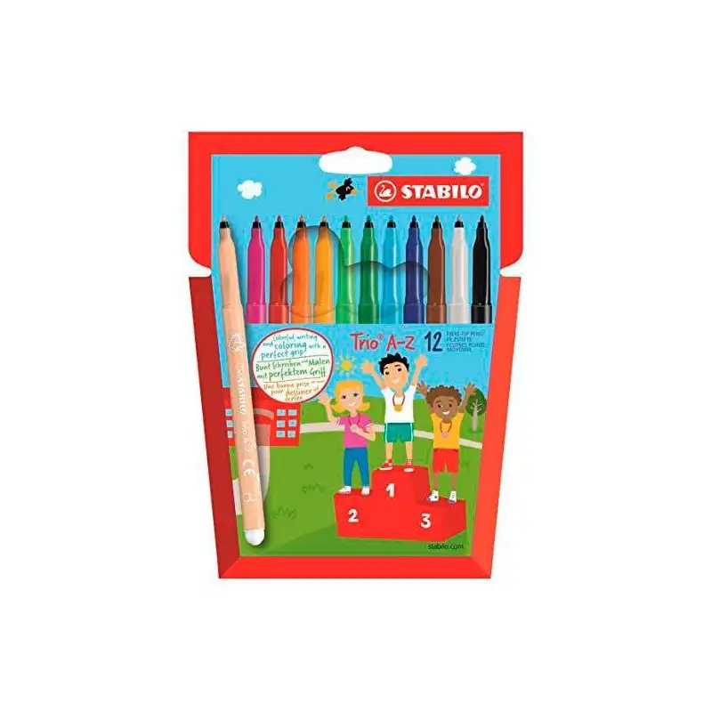 (378/1-12-01) STABILO ROTULADORES TRIO AZ C/SURTIDOS ESTUCHE 12 UD