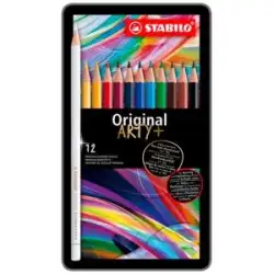 (8773-6) STABILO LÁPICES DE COLORES ORIGINAL ARTY+ C/SURTIDOS ESTUCHE DE METAL 12 UD