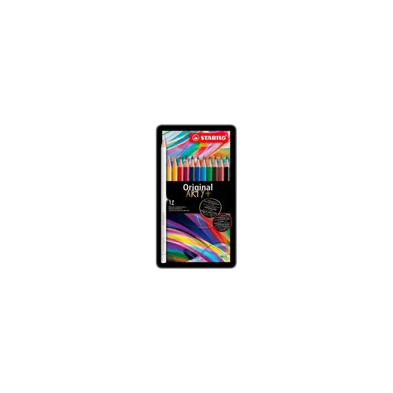 (8773-6) STABILO LÁPICES DE COLORES ORIGINAL ARTY+ C/SURTIDOS ESTUCHE DE METAL 12 UD