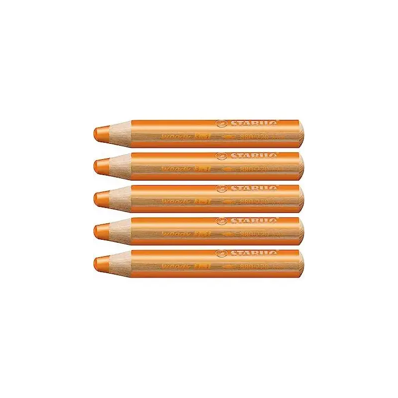(880/220) STABILO LÁPICES DE COLORES WOODY 3 EN 1 NARANJA ESTUCHE 5 UD